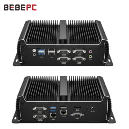 BEBEPC Fanless Mini PC with I5-6300u I5-1135G7 2xI225 2.5G LAN 6xRS232/485 COM 6xUSB3.0 Computer for Industrial Win10Pro Ready