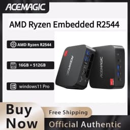 ACEMAGIC AMD Ryzen Embedded R2544 Mini PC 16GB DDR4 512GB SSD Windows 11 Pro Business Desktop Computer 4K Triple Display HDMI DP