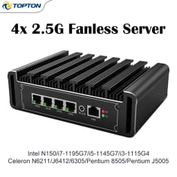 4x Intel I226-V2.5G LAN Fanless Firewall Mini PC Intel 8505 7305 N5105 I3 I5 I7 PfSense Proxmox Home Server Industrial Computer