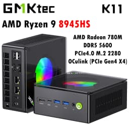 GMKtec K11 Nucbox AMD R9 8945HS Mini PC DDR5 5600MT/s SSD PCIe4.0 Win11 Pro Quad Screen Display OCulink Desktop Gaming Computer