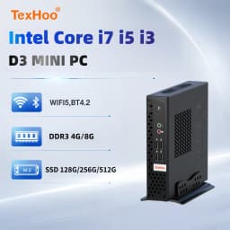 TexHoo Mini PC Intel Core I7 I5 I3 Dual Band WiFi5 BT4.2 RAM 8GB SSD SATA 256G 512GB Desktop 특가 미니pc Gaming Computer 8USB ports