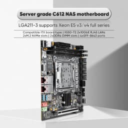 Topton 2x 10GbE LAN C612 ITX NAS Motherboard Intel LGA2011-3 XEON E5 V4 V3 Max 10*SATA 4*NVMe PCIE X16 Firewall Server Mainboard