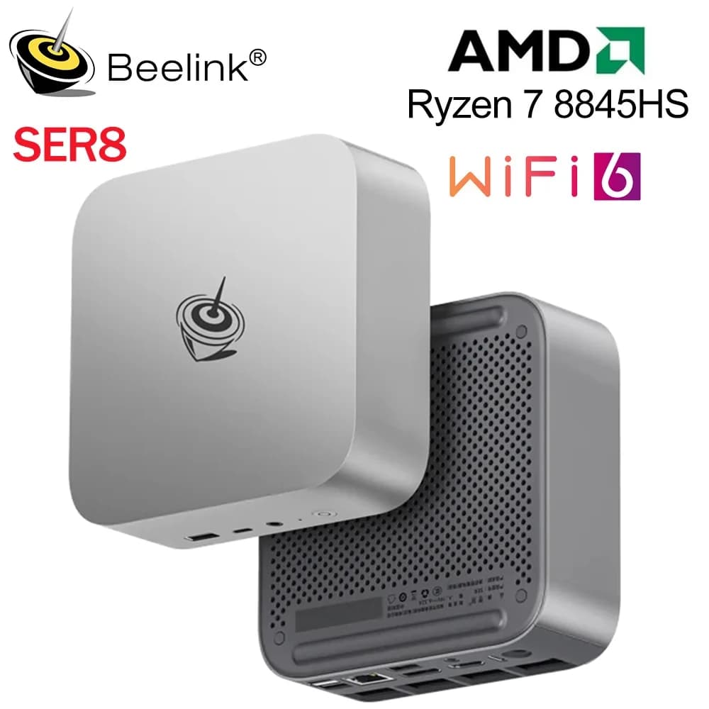 Beelink SER8 MINI PC AMD Ryzen 7 8845HS Windows 11 Pro 2*DDR5 2*M.2 SSD WIFI6 BT5.2 2.5G Lan Desktop Mini PC Gaming Computer
