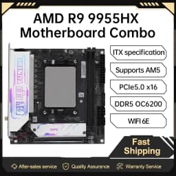 TOPC AMD Ryzen 9 9955HX Mini-ITX Motherboard AM5 PCIe5.0x16 DDR5 Dual M.2 5.0LAN 2.5G WiFi 6E