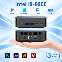 LENO NEW Mini PC Intel Core i9-9900 Portable Gamer Computer 16GB RAM 2TB SSD FHD Bluetooth WiFi6 Windows11 Gaming Office 4K HDMI