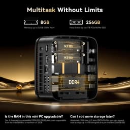 Mini PC Ryzen R2544 Beat 3500U/N95/N150 8GB DDR4 256GB M.2 SSD Triple 4K Display Win11 Pro WiFi Gigabit Ethernet for Office Home