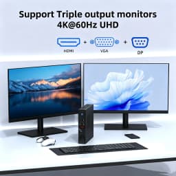 TexHoo MINI PC I5 7300HQ Procesador DDR3 16GB RAM 256GB/512GB SSD WIFI5 BT4.0 Portable Windows10 Desktop Computer 9 USB Ports