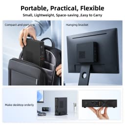 TexHoo MINI PC I5 7300HQ Procesador DDR3 16GB RAM 256GB/512GB SSD WIFI5 BT4.0 Portable Windows10 Desktop Computer 9 USB Ports