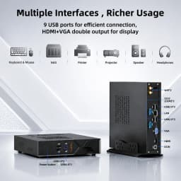 TexHoo MINI PC I5 7300HQ Procesador DDR3 16GB RAM 256GB/512GB SSD WIFI5 BT4.0 Portable Windows10 Desktop Computer 9 USB Ports