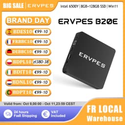 ERVPES Mini Pc B20E Windows 11 Pro 8GB RAM 128GB SSD Intel 6500Y Micro Desktop Computer Dual-Band Wifi Mini Pc