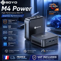 SOYO M4 Power Mini PC AMD Ryzen 3 3250C Processor 8GB DDR4 RAM 256GB M.2 SSD Window 11 PRO WiFi5+BT5.2 High Performance Micro Home Office Computer