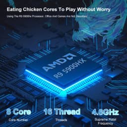 Gaming Ryzen 5900HX 5980HX 7530U 7730U Mini PC High Performance Radeon GPU, 4K HDMI, WiFi6, Compact Genmachine AMD Mini Pc