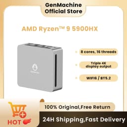 Gaming Ryzen 5900HX 5980HX 7530U 7730U Mini PC High Performance Radeon GPU, 4K HDMI, WiFi6, Compact Genmachine AMD Mini Pc