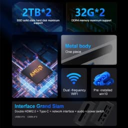 Gaming Ryzen 5900HX 5980HX 7530U 7730U Mini PC High Performance Radeon GPU, 4K HDMI, WiFi6, Compact Genmachine AMD Mini Pc