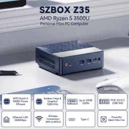 SZBOX Z35 Mini PC AMD Ryzen 5 3500U 3250U 3450U 3700U Single Channel DDR4 Single M.2 SSD Windows 11 Pro Mini Computer