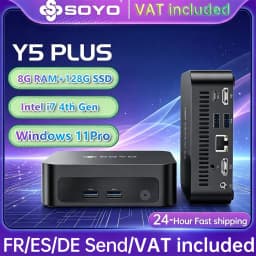 Mini Pc Y5 Plus Soyo Intel Core I7 4Th Gen 8Gb Ram 128Gb Rom Windows 11 Pro Wifi Bt4.2 Mini Desktop Computer Hd Graphics HDMI Display Rj45 Lan Usb3.0