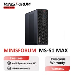 MINISFORUM MS-S1 MAX Mini PC AMD Ryzen Al Max+ 395 LPDDR5x 128GB 2TB SSD Gaming PC WiFi 7 2*10GbE LAN Windows 11 Pro Desktop PC