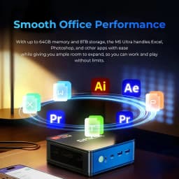 GMKtec M5 Ultra Mini PC AMD Ryzen 7 7730U DDR4 3200MHz Dual M.2 SSD 2.5G LAN WiFi 6E BT5.2 Desktop Computer