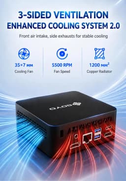 Soyo Mini Pc Y5 Plus Intel Core I7 4Th Gen 8Gb Ram 128Gb Rom Windows 11 Pro Wifi Bt4.2 Mini Desktop Computer Hd Graphics HDMI Display Rj45 Lan Usb3.0 Silent Cooling Home Office Business Portable Mini Host