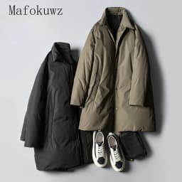 Winter Lapel Mid-length Cotton-padded Coat Fashion Men's Loose Casual High Street Overcoat Men Parkas Tops Male Clothes