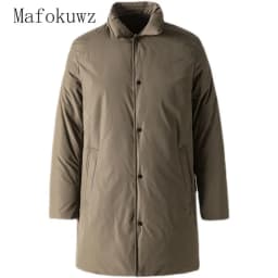 Winter Lapel Mid-length Cotton-padded Coat Fashion Men's Loose Casual High Street Overcoat Men Parkas Tops Male Clothes