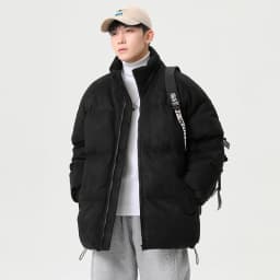 CAAYU 2022 Winter Down Jacket Men's Fashion Harajuku Oversized Fleece Coat Japanese Streetwear Windproof Outwear Gray Coat Male