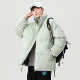 CAAYU 2022 Winter Down Jacket Men's Fashion Harajuku Oversized Fleece Coat Japanese Streetwear Windproof Outwear Gray Coat Male