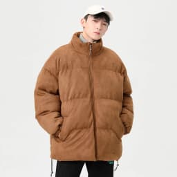 CAAYU 2022 Winter Down Jacket Men's Fashion Harajuku Oversized Fleece Coat Japanese Streetwear Windproof Outwear Gray Coat Male