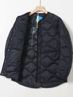 Thermal Cotton Jacket for Men And Women Stylish Fashionable City Casual Long Sleeve Button up Stand Collar Coat