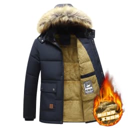 Thickened Coat Fashion Warm Thick Fleece Parkas Men Waterproof Hooded Parka Jacket Winter Men Casual Padded Parkas Warm Clothes