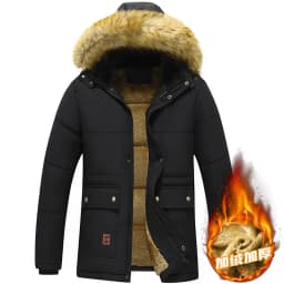 Thickened Coat Fashion Warm Thick Fleece Parkas Men Waterproof Hooded Parka Jacket Winter Men Casual Padded Parkas Warm Clothes