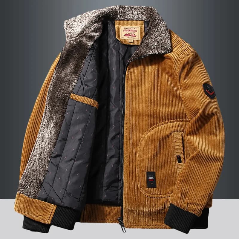 Solid Color Cotton Jacket Men's Winter Plus Velvet Jacket Corduroy Tooling Casual Parka Korean Fashion High Quality New Jackets