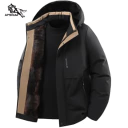 Men's Jacket Stand Collar Stamp Mens Parka Winter New Down Jacket Fleece Warm Jackets Men Business Leisure Coat Baseball Coats 2