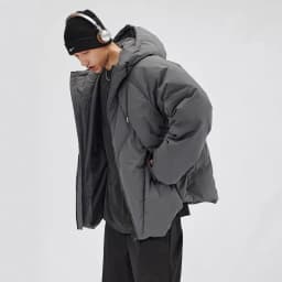 Winter Men Down Jacket New Thicken Solid Color Simple Versatile Male Coat Long Sleeve Hooded Sport Loose Casual Man Outerwear