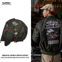 2023 USAFA WW2 Flying Bumble Bees Patch Embroidered Bomber Jacket Men Air Force Pilot Flight Winter Coat Warm Padded Outwear