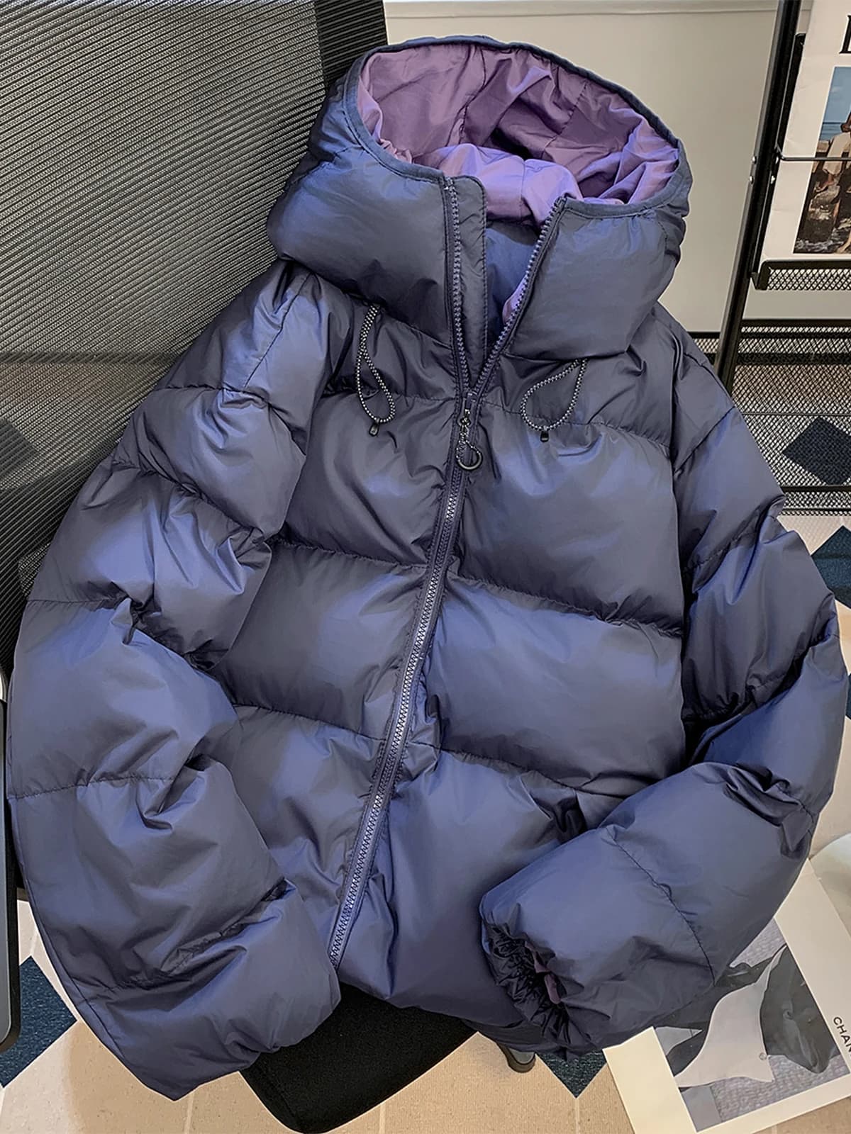 Winter Thickened Hooded down Cotton Jacket Men's Basic Style Warm Cotton Coat Versatile Cotton Outerwear Coat for Teens