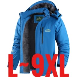 Big Size 9XL Men's Waterproof Parka Hooded Fleece Winter Jacket Male Plus Large Work Snow Thick Warm 5XL Fat Heavyweight Fishing
