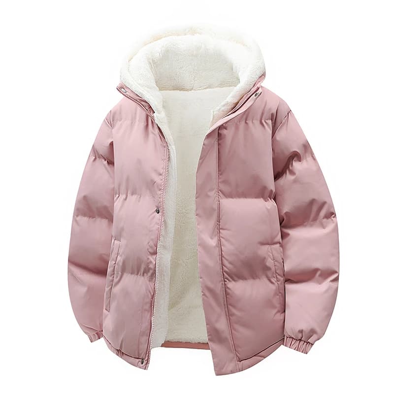 Puffer Jacket Men's Plush Thickened Parkas New Men's Hooded Fake Two Piece Winter Lamb Wool Jacket Male Fleece Liner Warm Coat