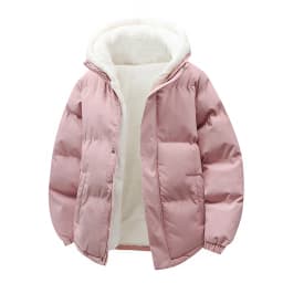 Puffer Jacket Men's Plush Thickened Parkas New Men's Hooded Fake Two Piece Winter Lamb Wool Jacket Male Fleece Liner Warm Coat