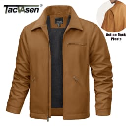 TACVASEN Heavy Duty Canvas Work Jackets Mens Construction Duck Retro Jacket Sherpa Waterproof Warm Winter Coats Cotton Pockets