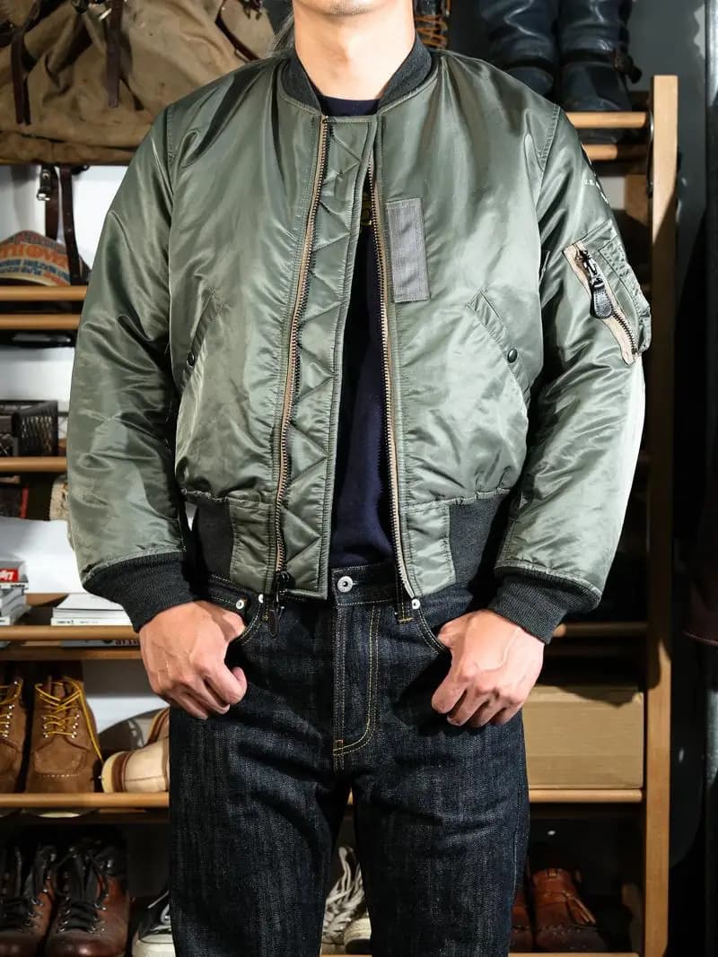 MA1 American Style Bomber Jacket Standard Fit Cotton Wool Nylon Thread Flight Jacket Casual Fashion Urban Youth Thickened