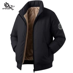 Men's Jacket Stand Collar Stamp Mens Parka Winter New Down Jacket Fleece Warm Jackets Men Business Leisure Coat Baseball Coats