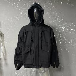 FEWQ American High Street Hooded Jacket Cotton Darkwear 2024 Solid Color Long Sleeve Male Tops Pocket Design 24E5366