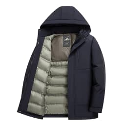 New Mens Business Parkas Winter New Loose Hooded Puffer Coat Windproof Warm Versatile Fashion Cold Resistant Parkas