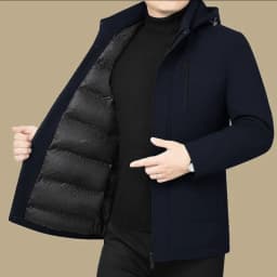 New Mens Business Parkas Winter New Loose Hooded Puffer Coat Windproof Warm Versatile Fashion Cold Resistant Parkas