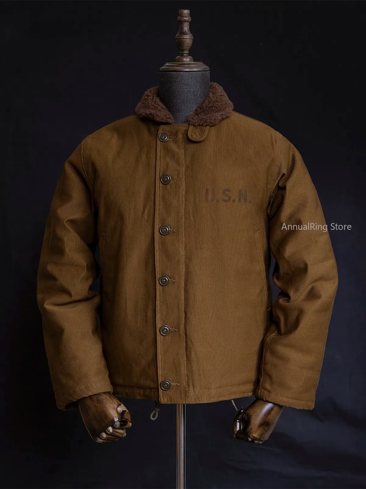 Red Tornado N-1 Deck Jacket Men US Navy Military Coat Loose Fit Thick Wool Lined Vintage Workwear Autumn Winter Outerwear