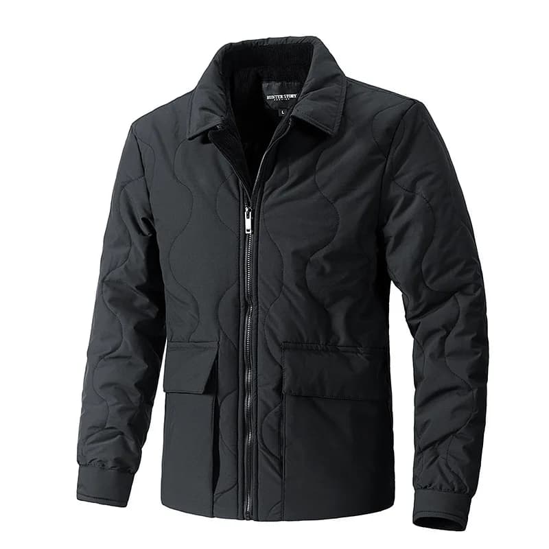 Men Turn-down Collar Multi Pockets Solid Color Simple Basic Daily Casual Trendy Parkas Autumn Winter New Fashion Coats Male Tops