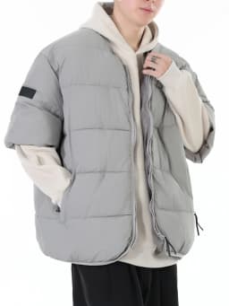 Fashionable Short Sleeve Loose Fit Casual Men's Cotton Jacket Autumn Winter Warm Stylish Half Sleeve Cotton Coat Outerwear