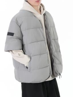 Fashionable Short Sleeve Loose Fit Casual Men's Cotton Jacket Autumn Winter Warm Stylish Half Sleeve Cotton Coat Outerwear