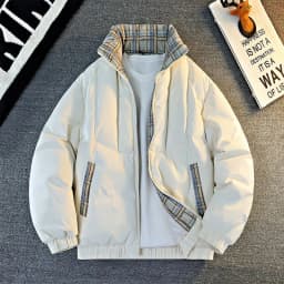 2026 Winter Loose Cotton-padded Jackets for Men Thickened Warm Parkas Male Trend Stand Collar Bread Clothing Coats M806